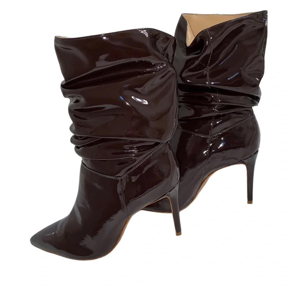 Schutz Ashlee High Stiletto Bootie Dark Chocolate - Size 8B NWT & Dust Bag - Picture 13 of 16